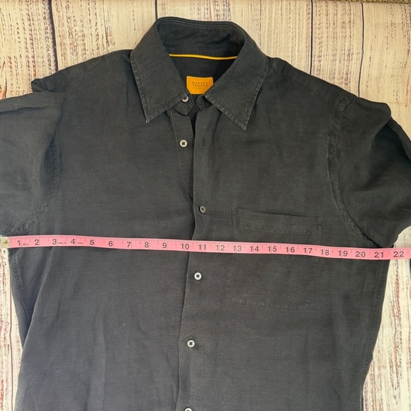 Robert Talbott Carmel Mens Gray Button Front Shirt S Linen - Picture 8 of 10